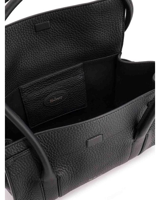Mulberry Black Leather Shoulder Bag With Logo