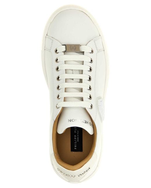 Philipp Plein White Hexagon Sneakers for men
