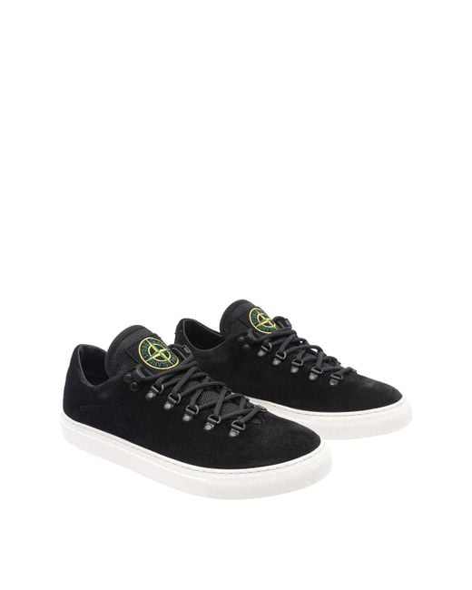 Stone Island Black Logo Sneakers for men