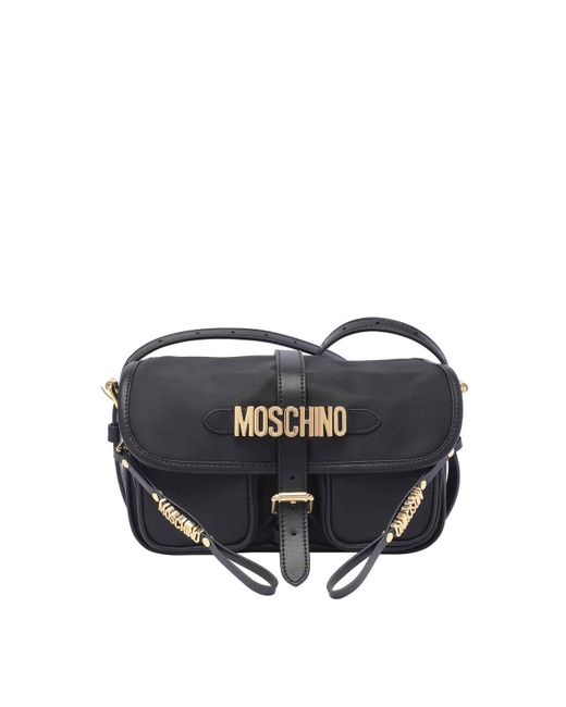 Moschino Blue Logo Crossbody Bag