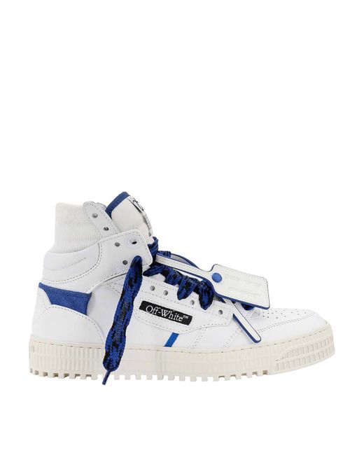 Off-White c/o Virgil Abloh Blue Leather Sneakers With Iconic Zip-tie for men