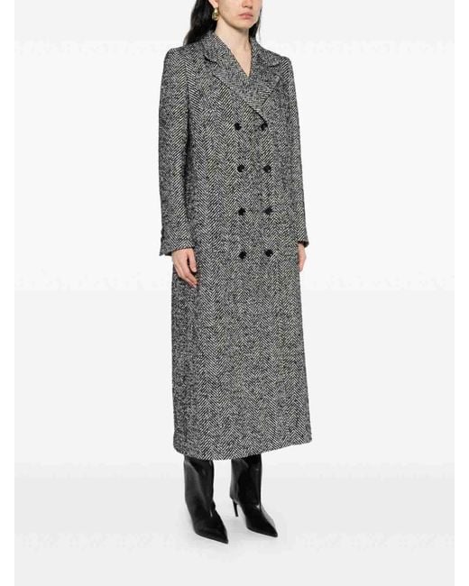 Dolce & Gabbana Gray Dolce & Gabbana Wool Double-Breasted Coat