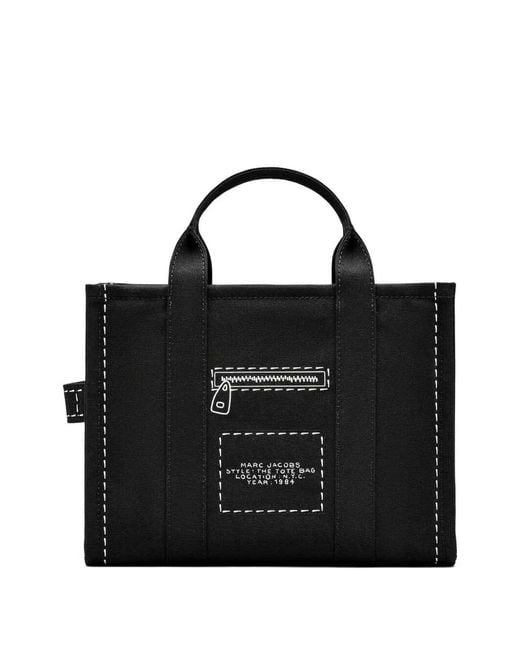 Marc Jacobs Black The Trompe L'Oeil Cargo Canvas Medium Tote