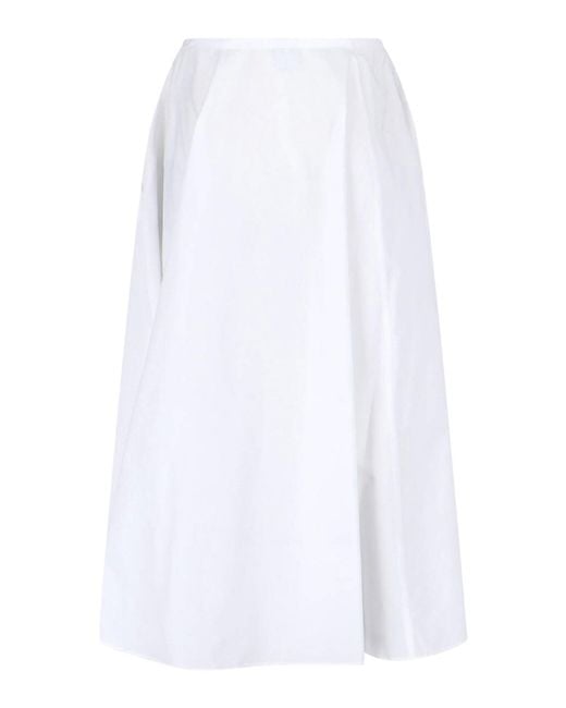 Aspesi White Midi Skirt