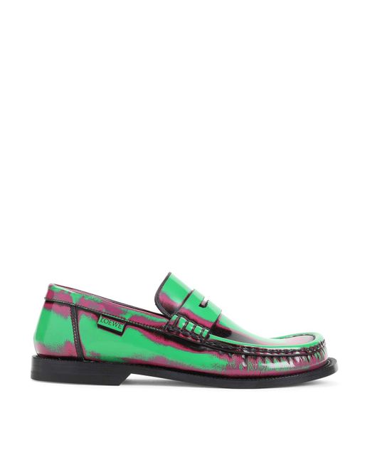 Loewe Green Campo Brushed Loafers