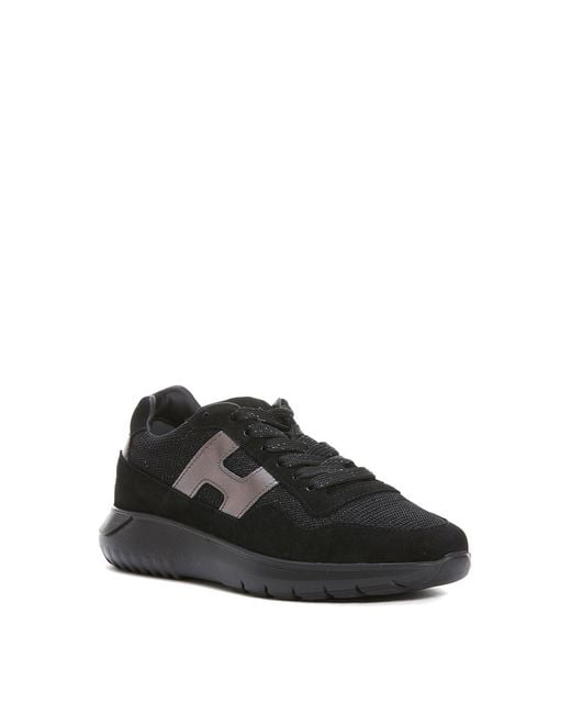 Hogan Black Interactive³ Suede And Lurex Sneakers