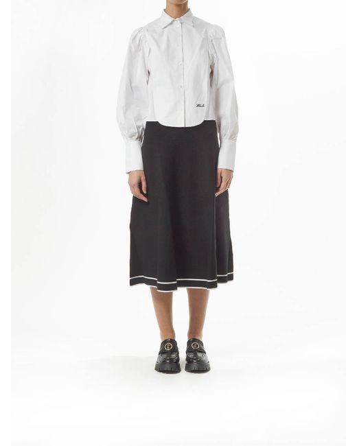 Karl Lagerfeld White Fashion Poplin Shirt