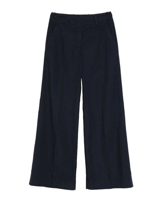 Incotex Blue Ilya Wide-Leg Cotton Trousers
