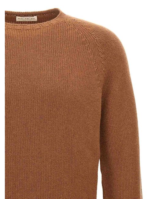 Ma'ry'ya Brown Crew-Neck Sweater for men