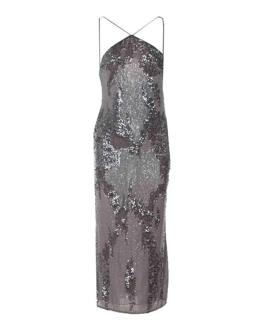 Patrizia Pepe Gray Long Dress