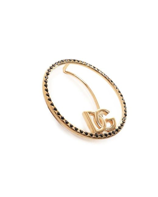 Dolce & Gabbana Natural Logo And Rhinestone Ear Cuff Earrings