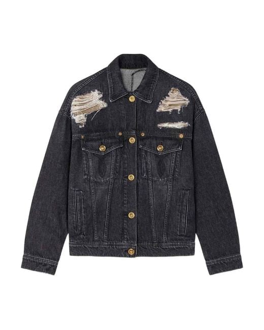 Versace Blue Denim Blouson Clothing