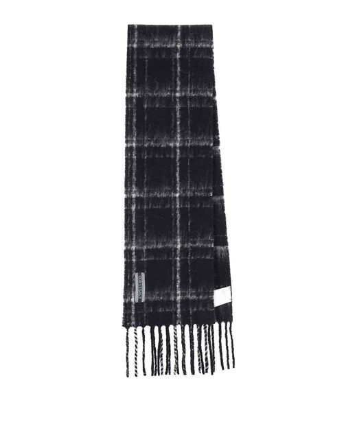 Our Legacy Black Checked Scarf for men