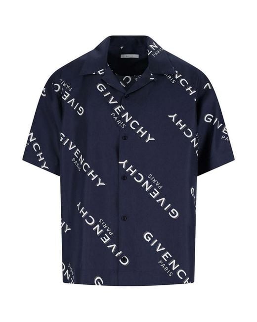 Givenchy Blue Silk Shirt for men