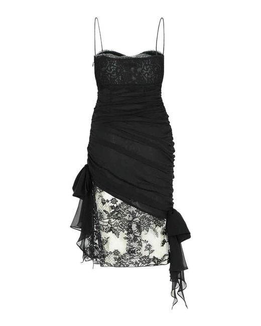 Alessandra Rich Black Silk Mini Dress