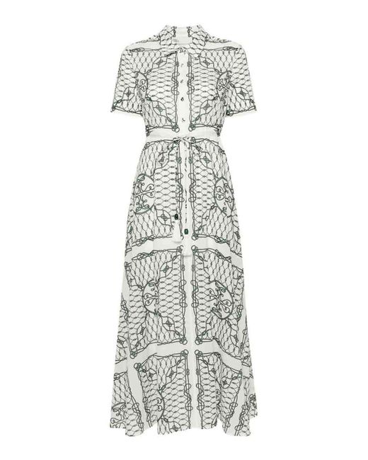 Tory Burch Gray Long Dress With Pattern