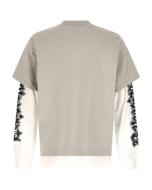 Balenciaga Gray Hybrid Double T-Shirt for men