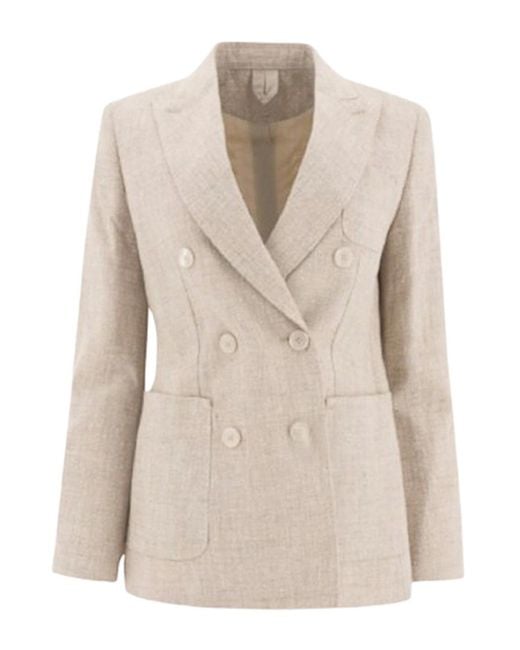 Max Mara Natural Double-Breasted Jacket