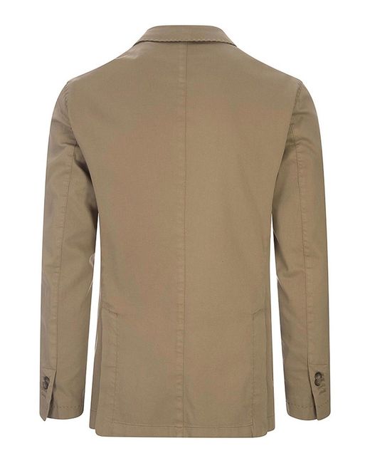 RUSSO CAPRI Green Oxford Cotton Blazer for men