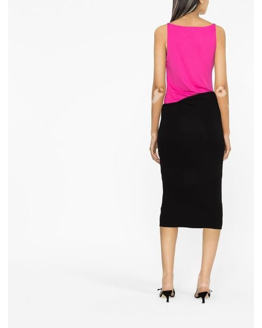 Versace Black Long Pencil Jersey Skirt