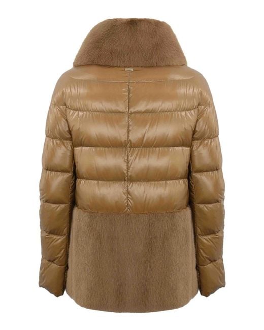 Herno Natural Down Jacket With Ecological Fur