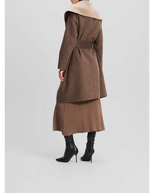 Karl Lagerfeld Brown Reversible Soft Coat