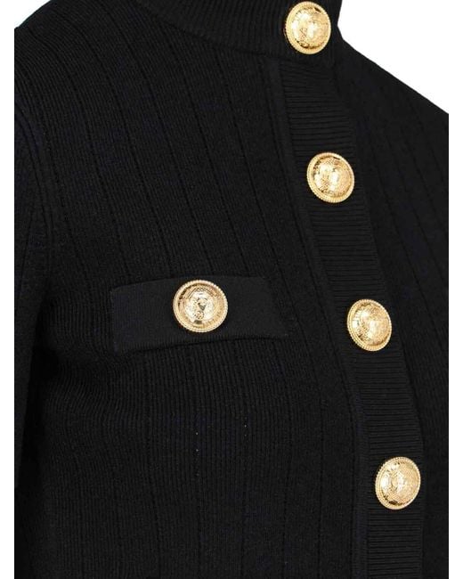 Cardigan Con Bottoni Decorativi di Balmain in Black