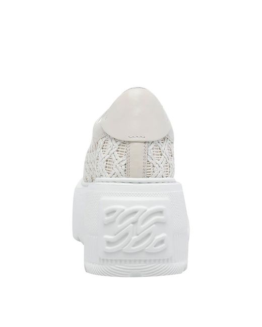 Casadei White Platform Mesh Sneakers