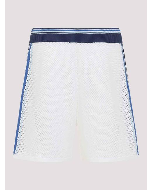 Casablanca Blue Mesh Stripe Shorts for men