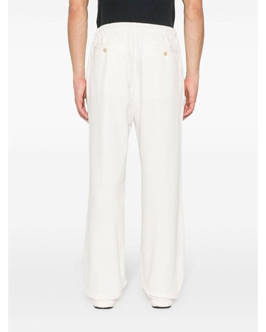Palm Angels White Ivory Cotton Blend Pants for men