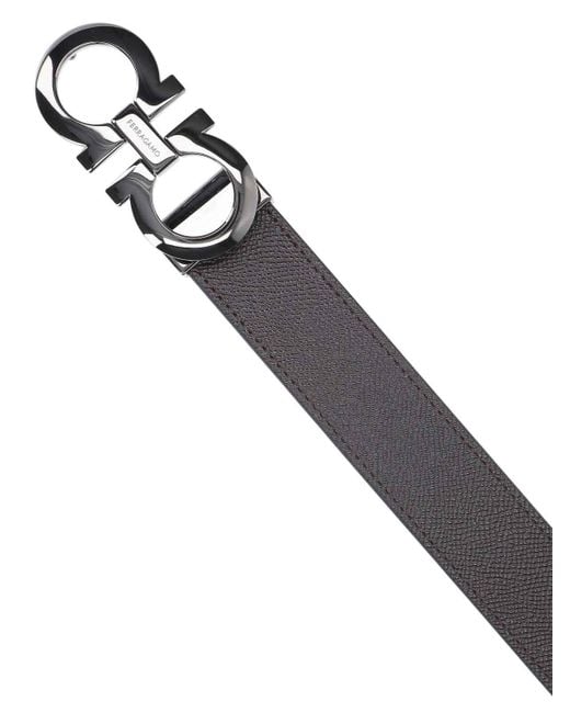 Ferragamo White Reversible Belt for men