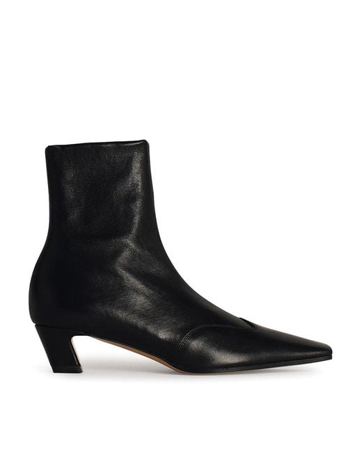 Khaite Black 40Mm Nevada Square-Toe Ankle Boots