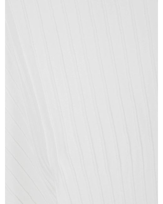 Mrz White Parisienne Over-Shoulder Sleeves Sweater