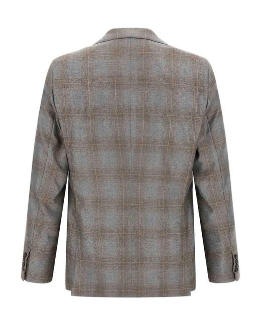 Pal Zileri Gray Double-Breasted Blazer for men