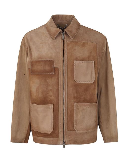 Golden Goose Deluxe Brand Brown Shirt Style Pockets Jacket for men