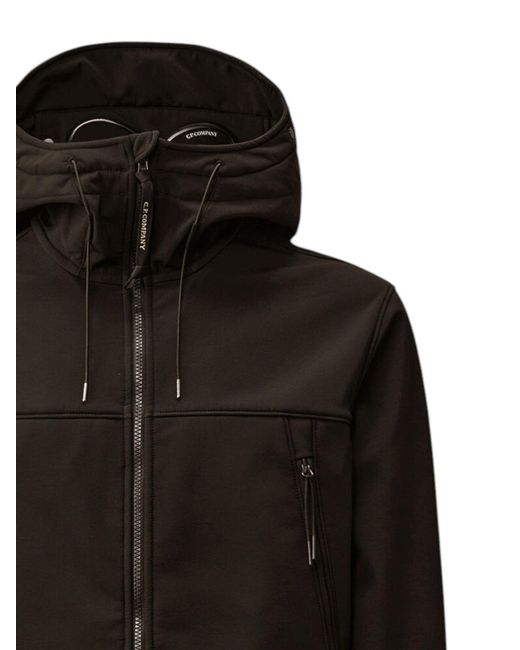 C P Company Black Goggle Hooded Zip-Up Jacket for men
