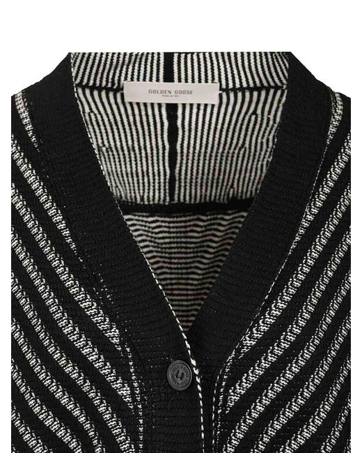 Golden Goose Deluxe Brand Black Cardigan With Fringes