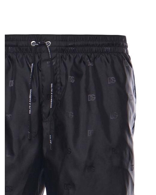 Dolce & Gabbana Black Swim Shorts With Logo for men