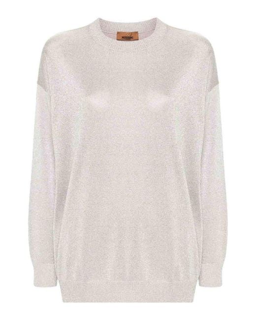 Missoni White Metallic Knit Jumper