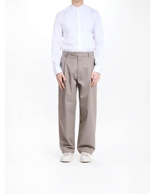 Moschino Gray Gabardine Trousers for men