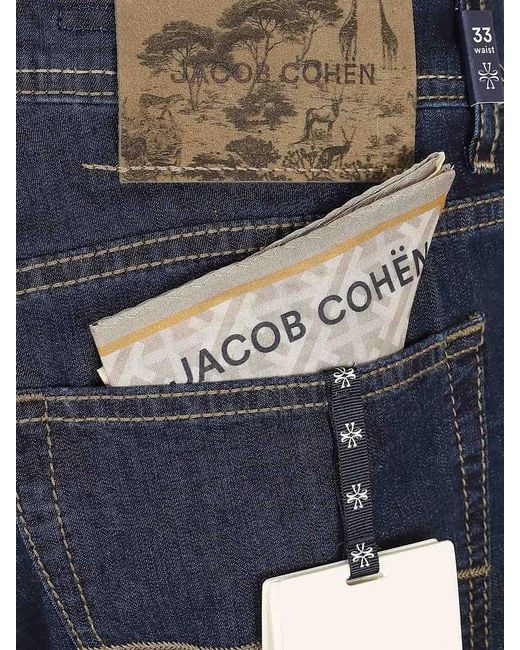 Jacob Cohen Blue Pant 5 Pkt Slim Fit Bard Denim Str for men