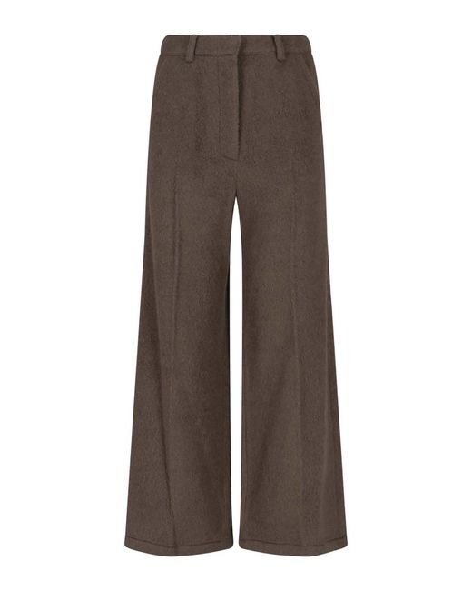Low Classic Brown Wool And Alpaca Blend Trousers