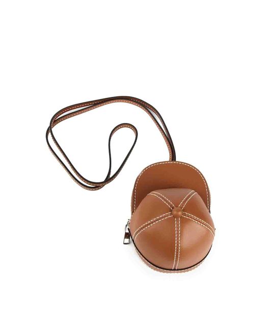 J.W. Anderson Brown Nano Leather Cap Bag Ss 2021