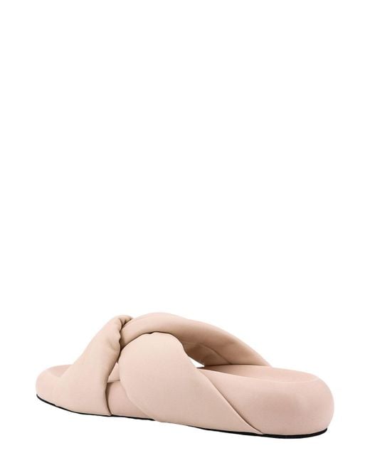 Marni Pink Bubble Twisted Leather Flat Sandals