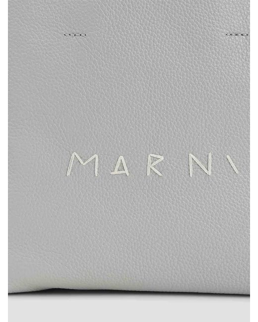 Mini Borsa Morbida Museo di Marni in Gray