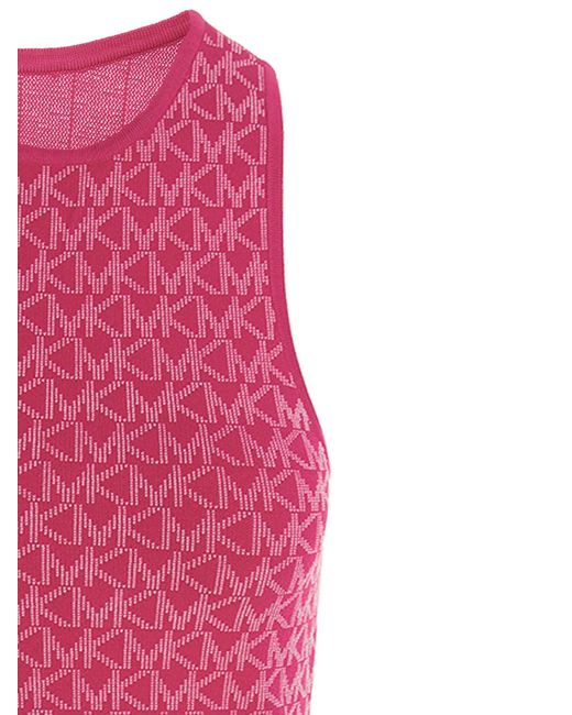 Michael Kors Pink All-over Logo Knit Dress