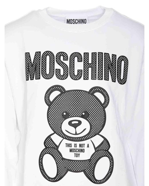 Moschino White Teddy Mesh Sweatshirt for men