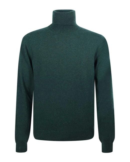 Malo Green Wool Turtleneck for men