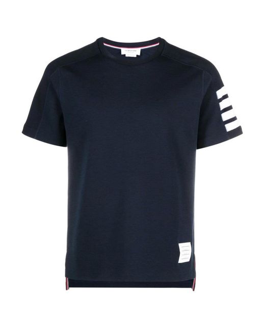 Thom Browne Blue 4-bar Short-sleeve T-shirt for men