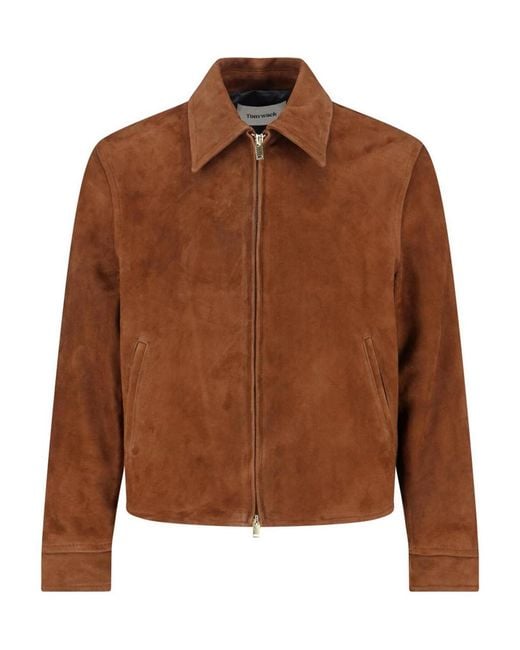 TONYWACK Brown Suede Jacket for men